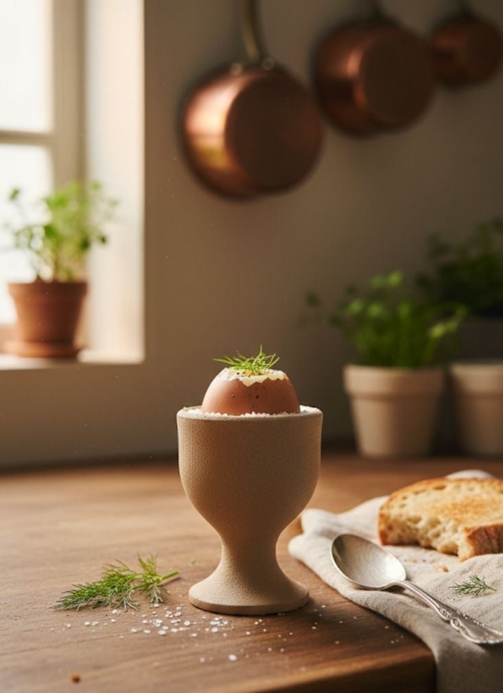 Premium Handmade Stoneware Egg Cups Set – Minimal Rustic Breakfast Holders - Image 2